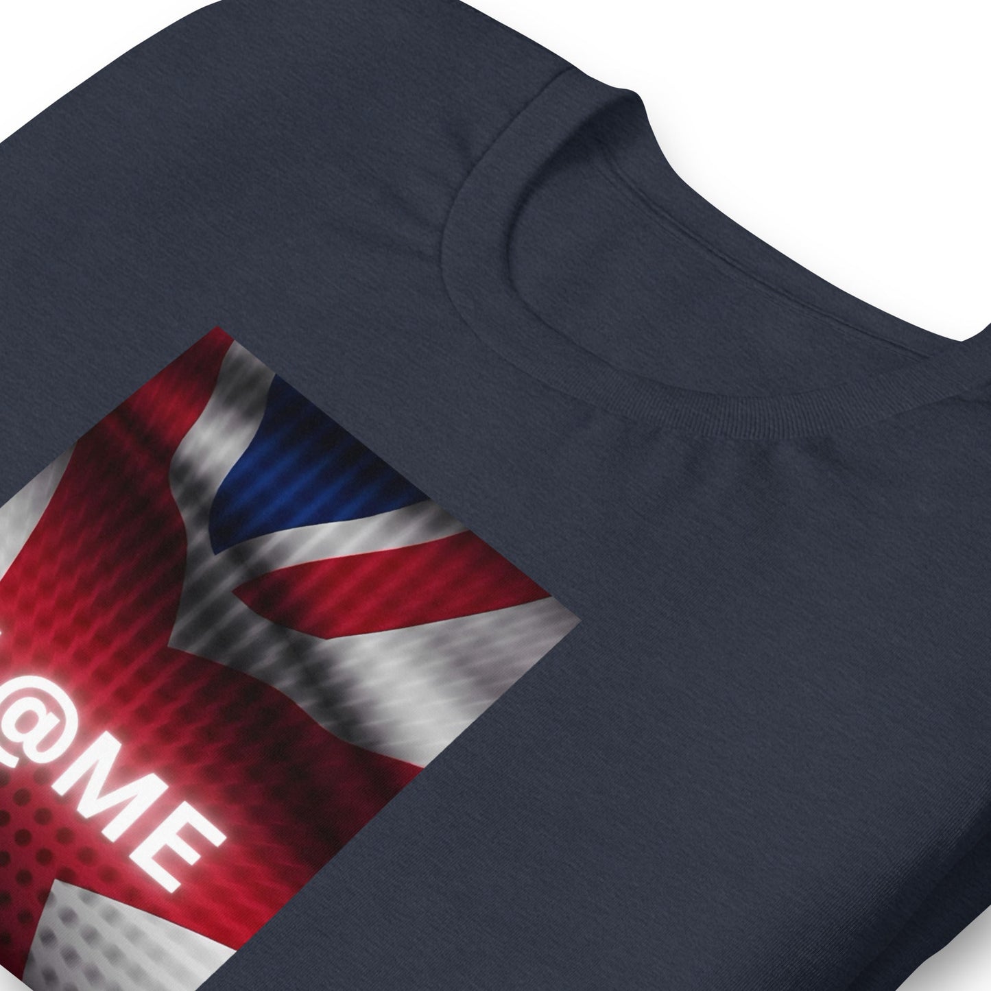 Red, white, and blue Union Jack graphic tee featuring the L@ME logo on soft cotton fabric.