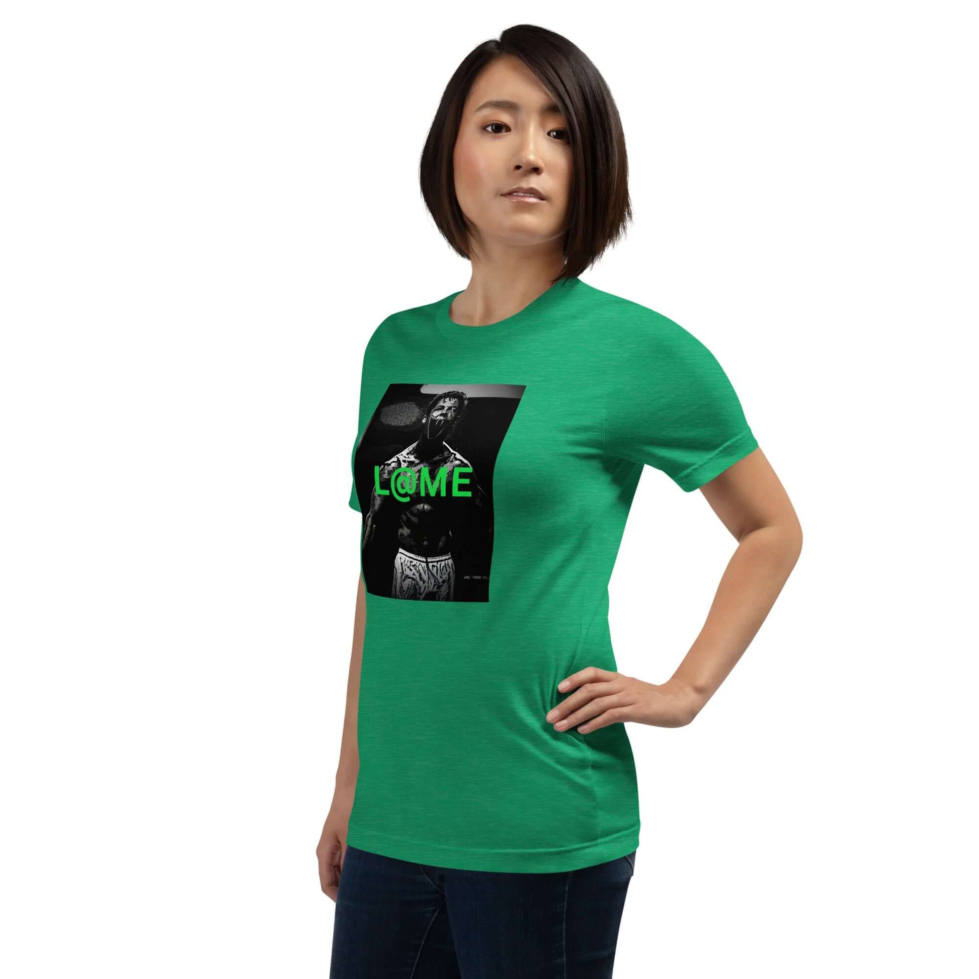Graphic tee featuring a keyhole design, made from soft, breathable cotton in a relaxed fit.